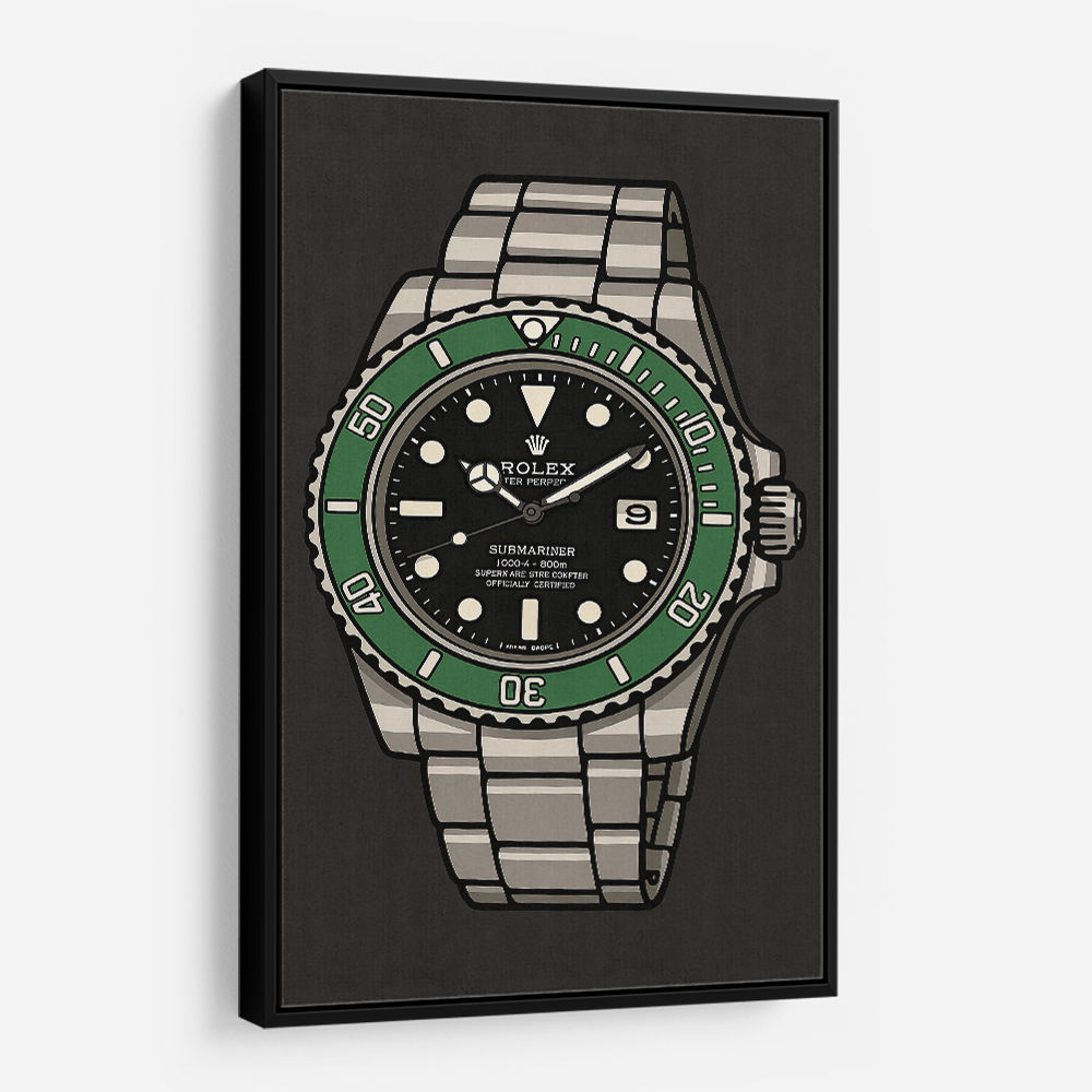 Rolex Submariner Starbucks Cartoon Style Art 