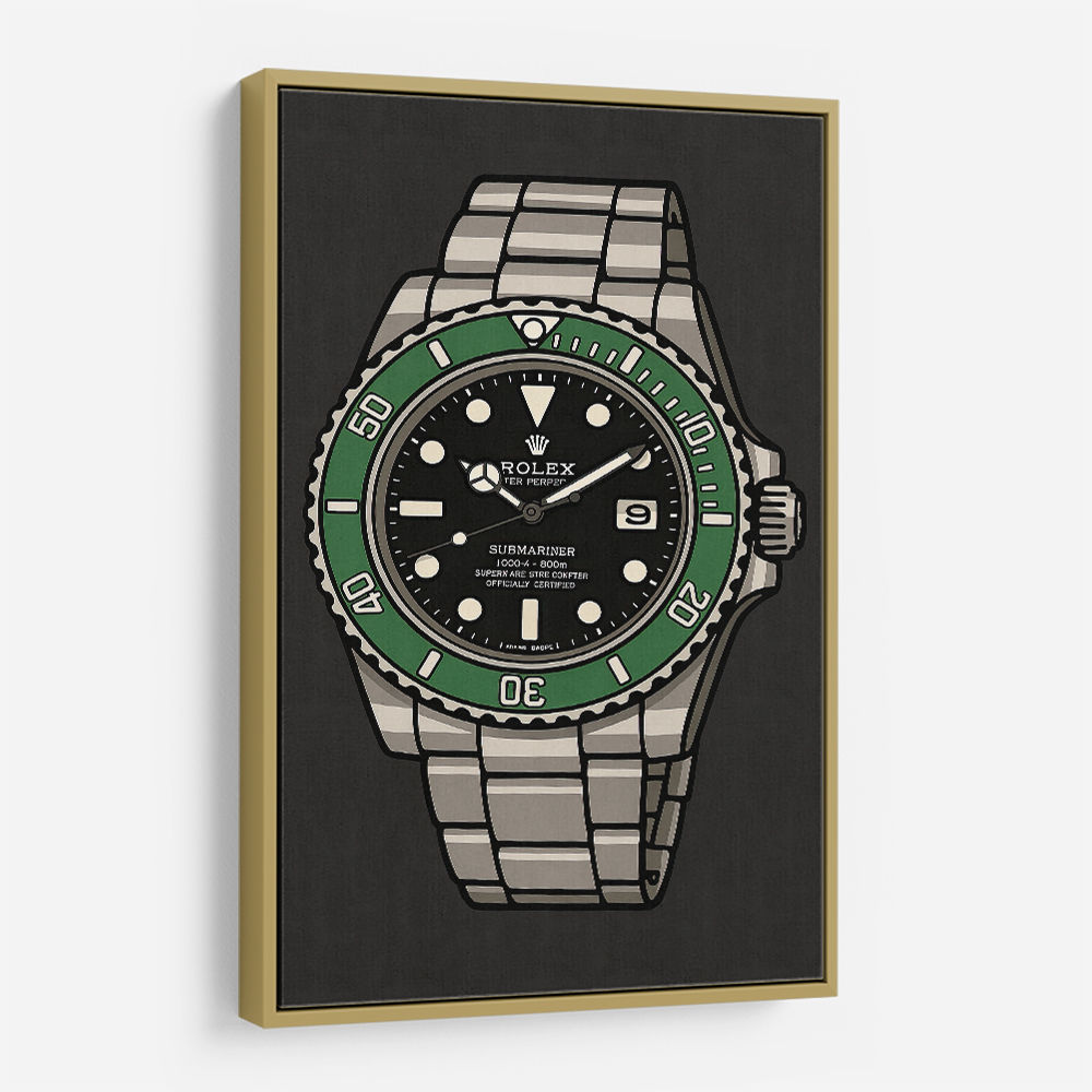 Rolex Submariner Starbucks Cartoon Style Art 
