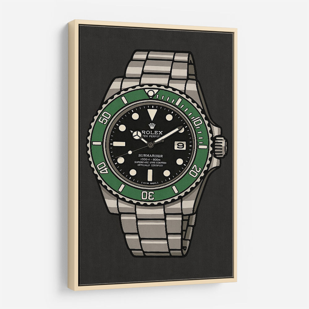 Rolex Submariner Starbucks Cartoon Style Art 