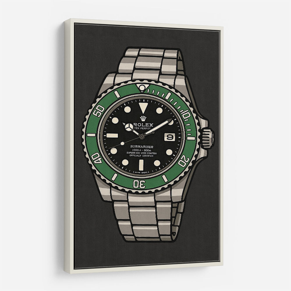 Rolex Submariner Starbucks Cartoon Style Art 