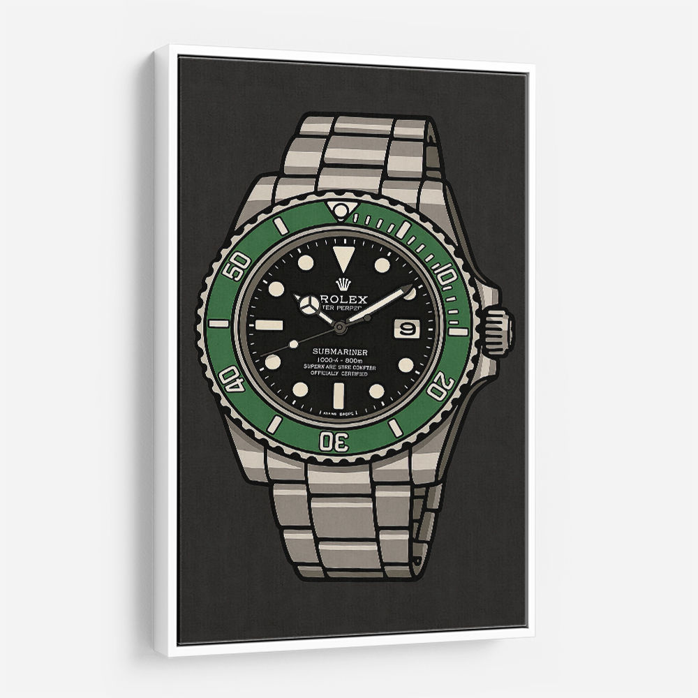 Rolex Submariner Starbucks Cartoon Style Art 