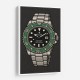 Rolex Submariner Starbucks Cartoon Style Art 