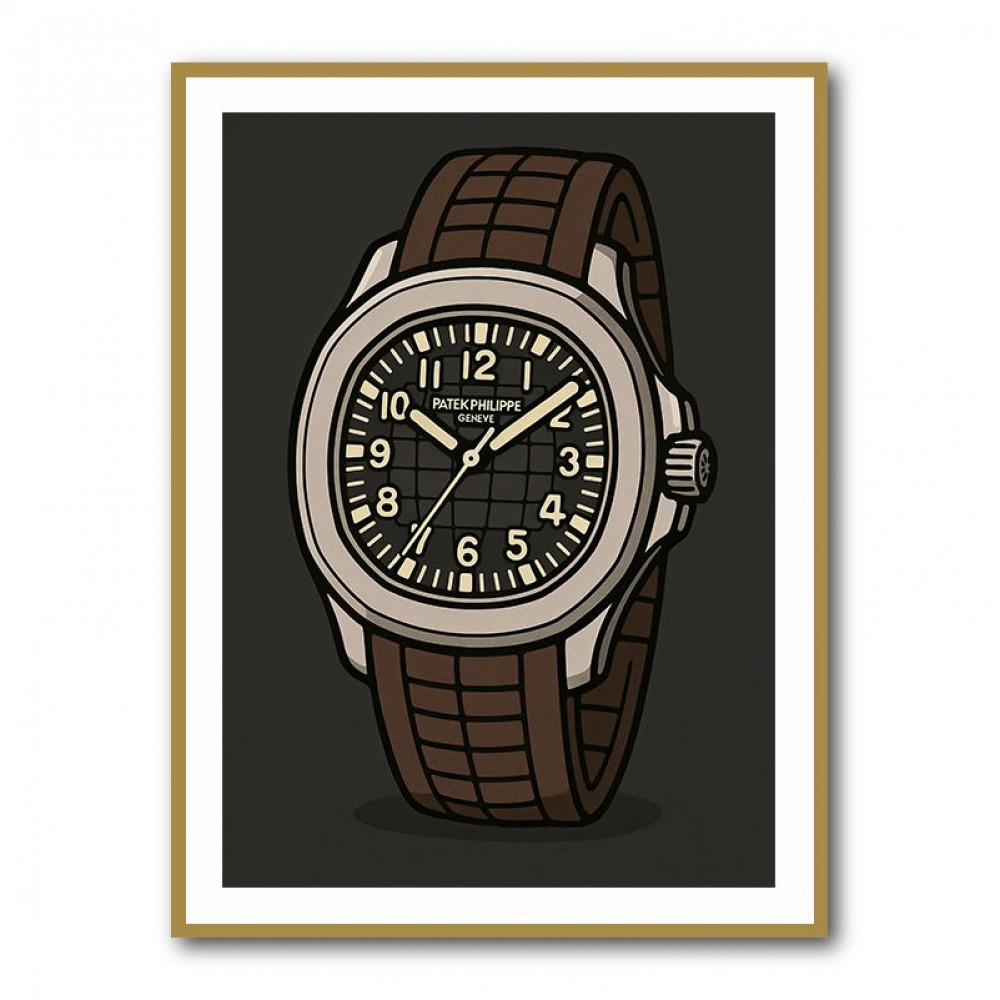 Patek Aquanaut Brown Cartoon Illistration 