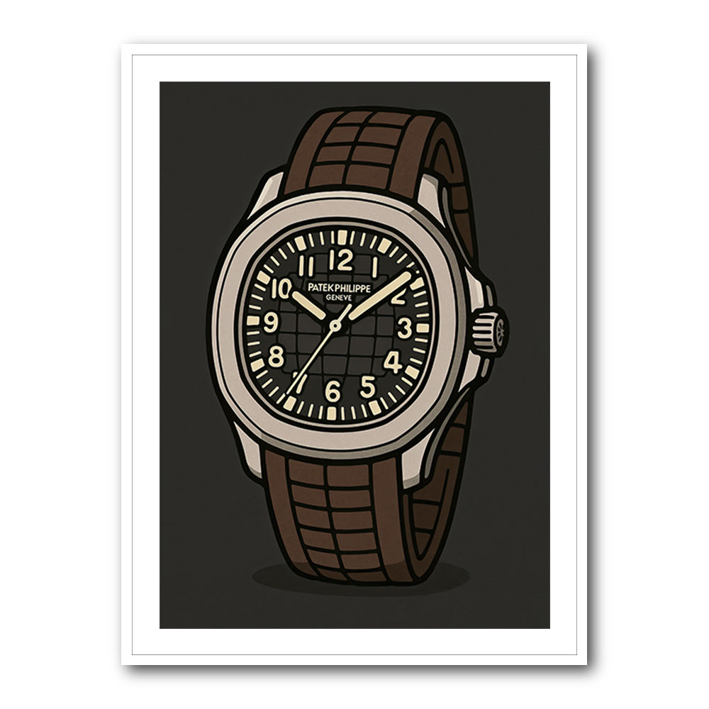 Patek Aquanaut Brown Cartoon Illistration 
