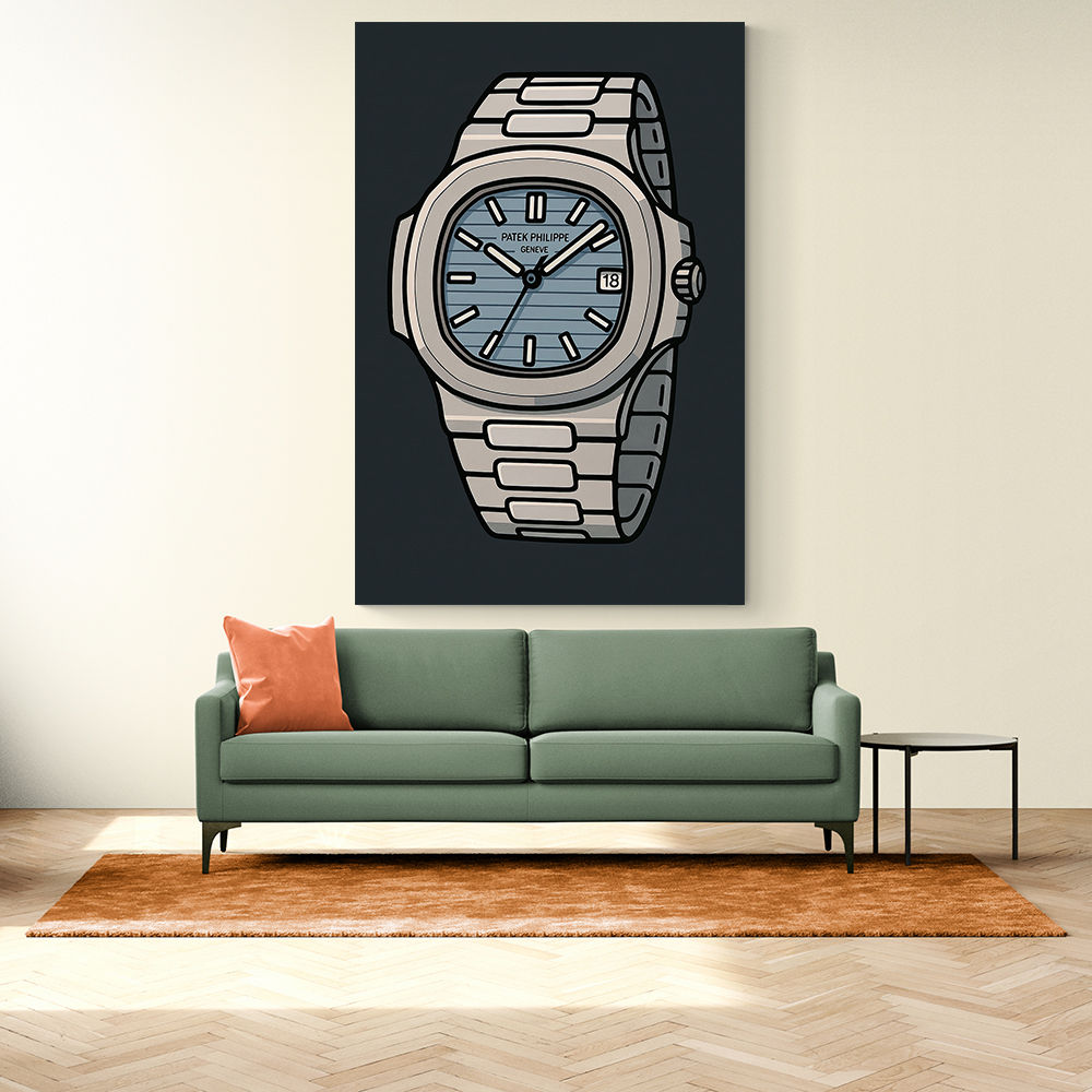 Patek Nautilus Blue Cartoon Style
