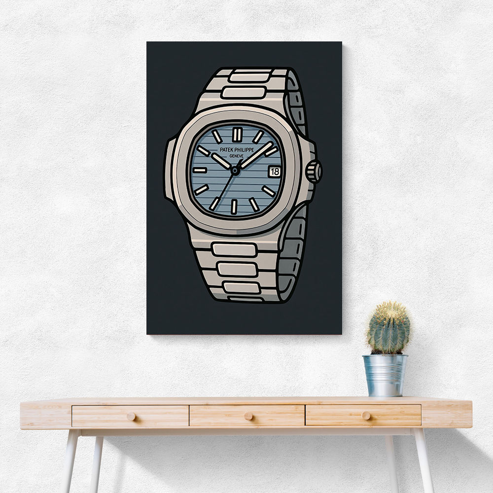 Patek Nautilus Blue Cartoon Style