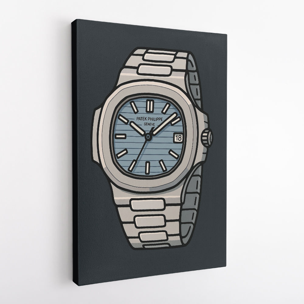 Patek Nautilus Blue Cartoon Style