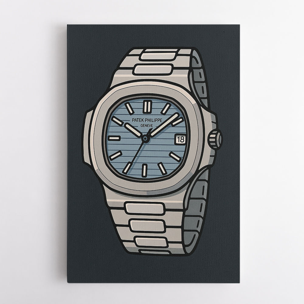 Patek Nautilus Blue Cartoon Style