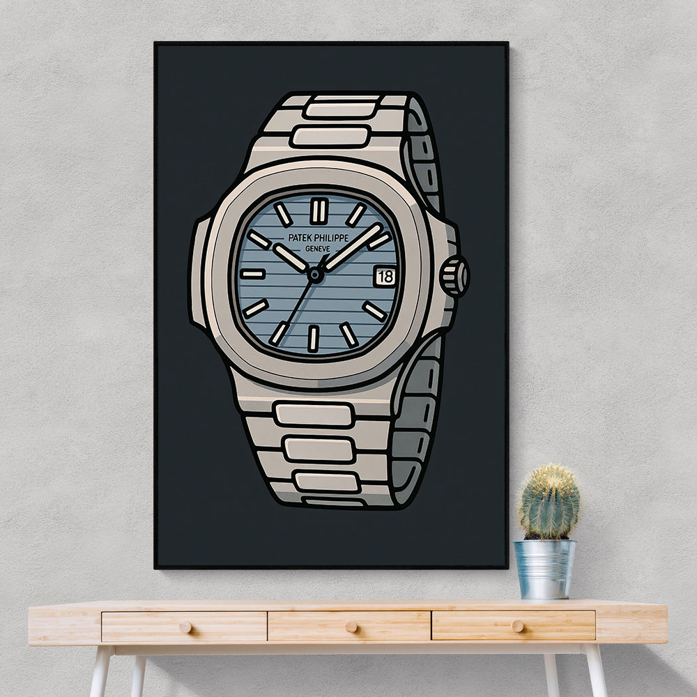 Patek Nautilus Blue Cartoon Style