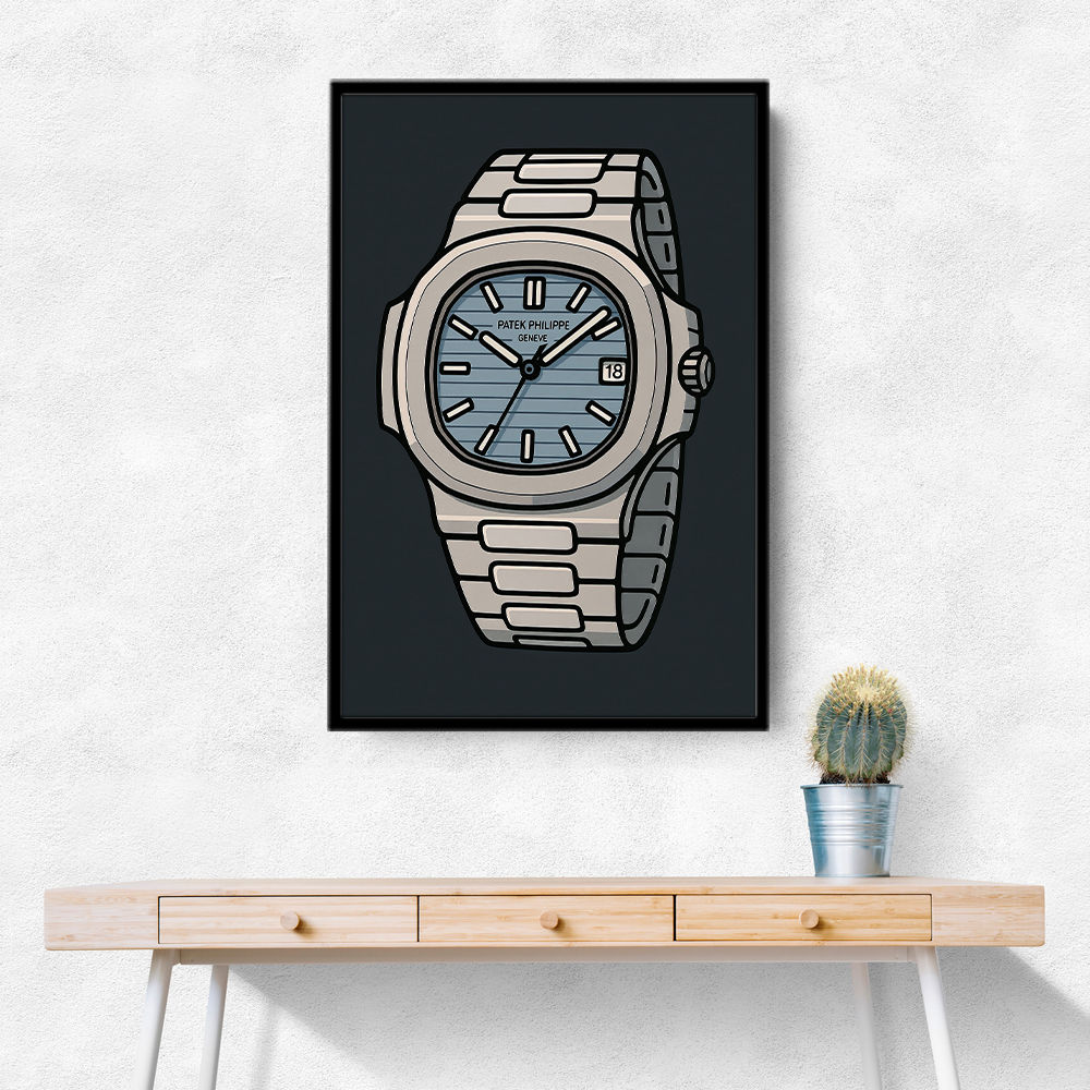 Patek Nautilus Blue Cartoon Style