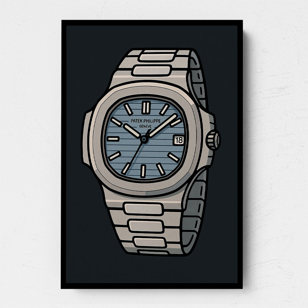 Patek Nautilus Blue Cartoon Style