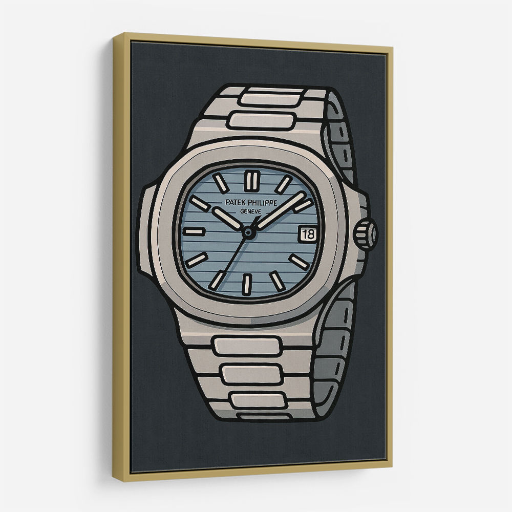 Patek Nautilus Blue Cartoon Style