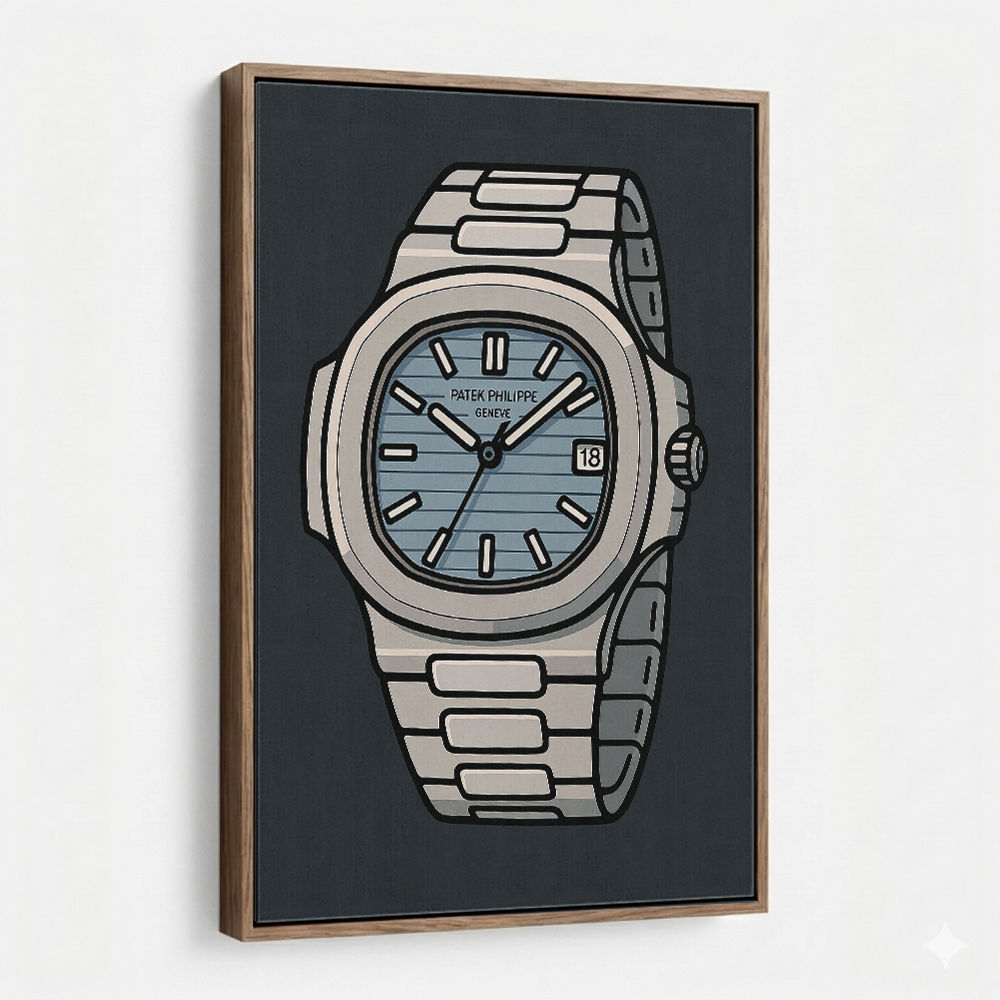 Patek Nautilus Blue Cartoon Style