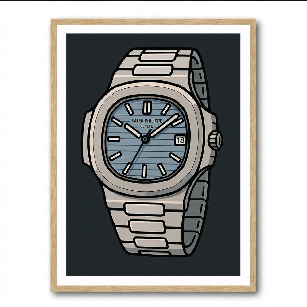 Patek Nautilus Blue Cartoon Style