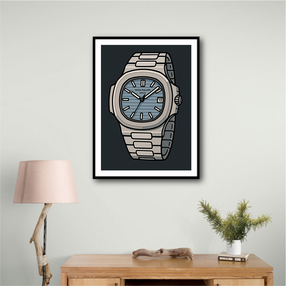 Patek Nautilus Blue Cartoon Style