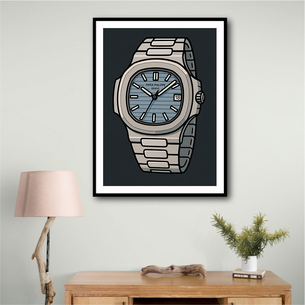Patek Nautilus Blue Cartoon Style
