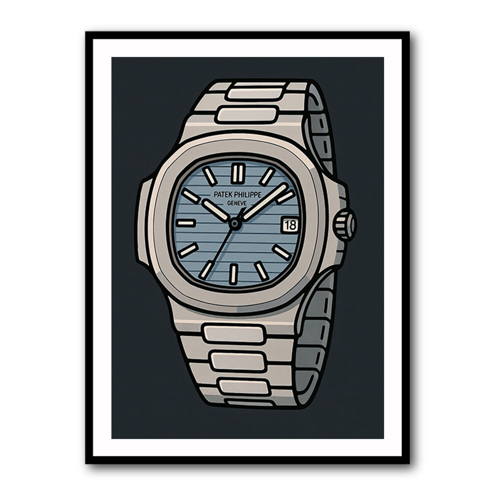 Patek Nautilus Blue Cartoon Style
