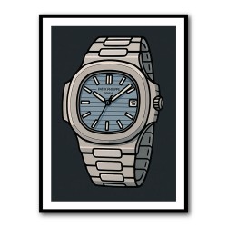 Patek Nautilus Blue Cartoon Style