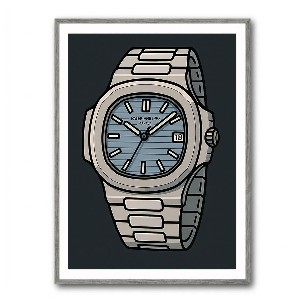 Patek Nautilus Blue Cartoon Style