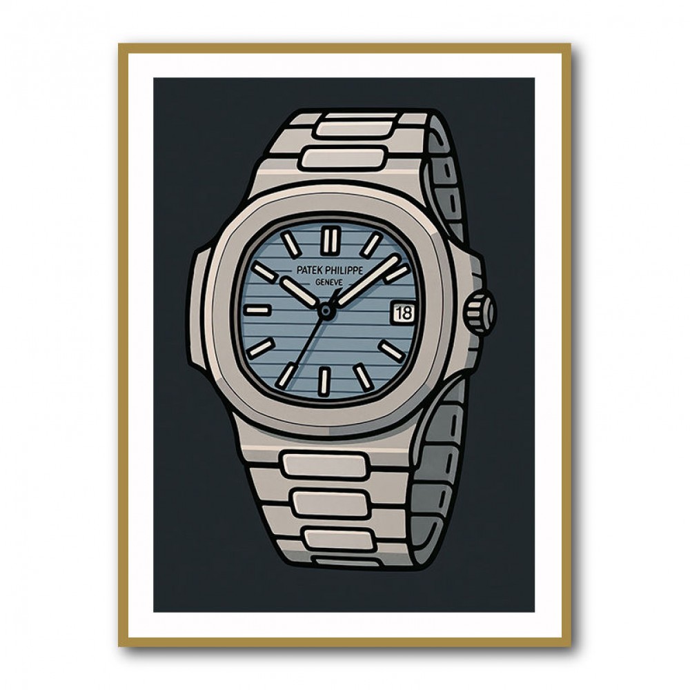 Patek Nautilus Blue Cartoon Style
