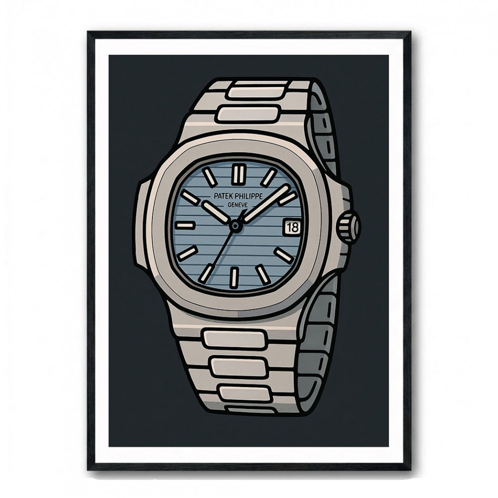 Patek Nautilus Blue Cartoon Style