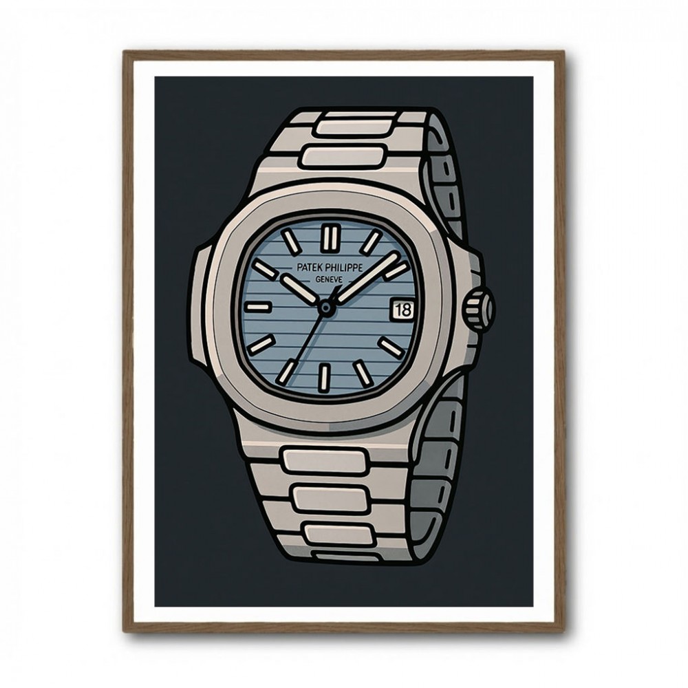 Patek Nautilus Blue Cartoon Style