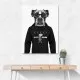 Boxer Dog in a Hoodie Black & White Boxer Dog in a Hoodie Black & White