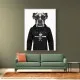 Boxer Dog in a Hoodie Black & White Boxer Dog in a Hoodie Black & White