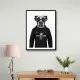 Boxer Dog in a Hoodie Black & White Boxer Dog in a Hoodie Black & White