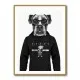 Boxer Dog in a Hoodie Black & White Boxer Dog in a Hoodie Black & White