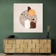 White and Brown Terrazzo Flowerpot White and Brown Terrazzo Flowerpot