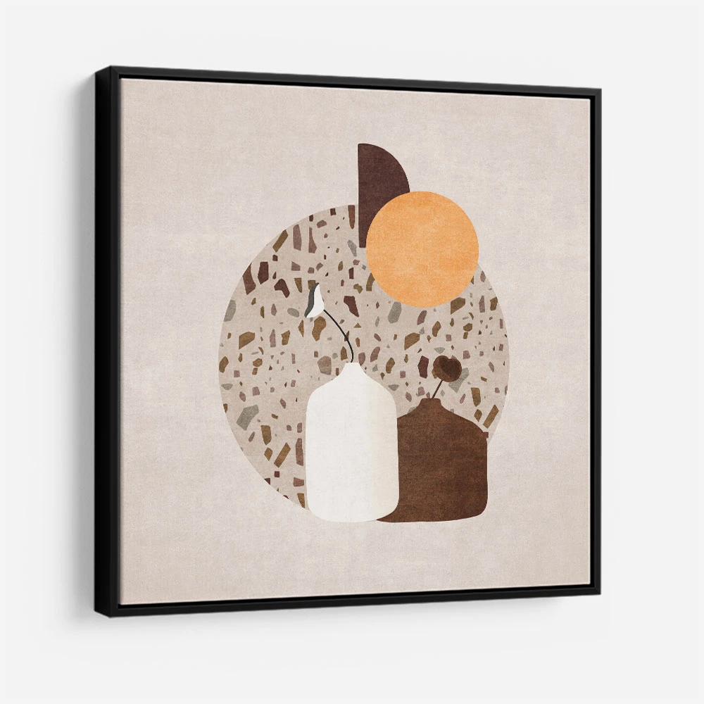 White and Brown Terrazzo Flowerpot White and Brown Terrazzo Flowerpot