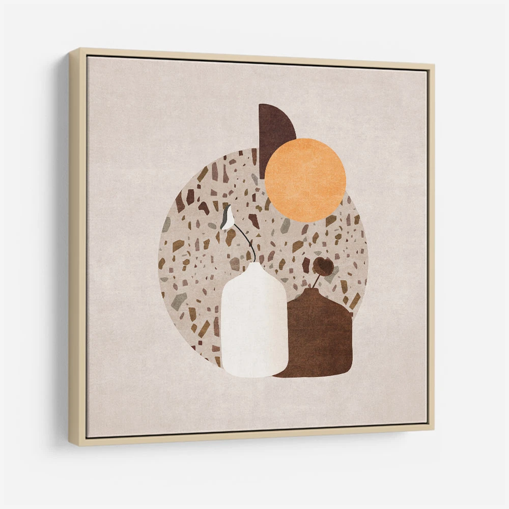 White and Brown Terrazzo Flowerpot White and Brown Terrazzo Flowerpot