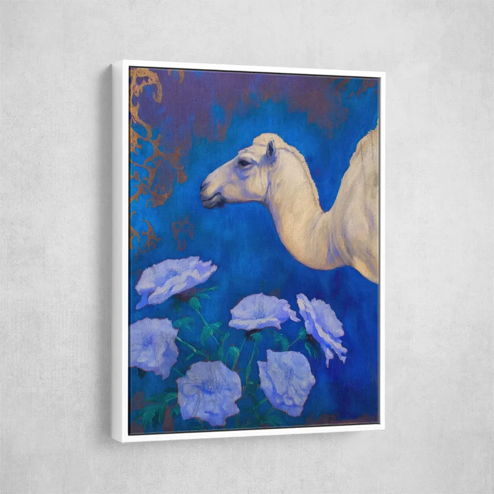 Camel With Blue Flowers Camel With Blue Flowers
