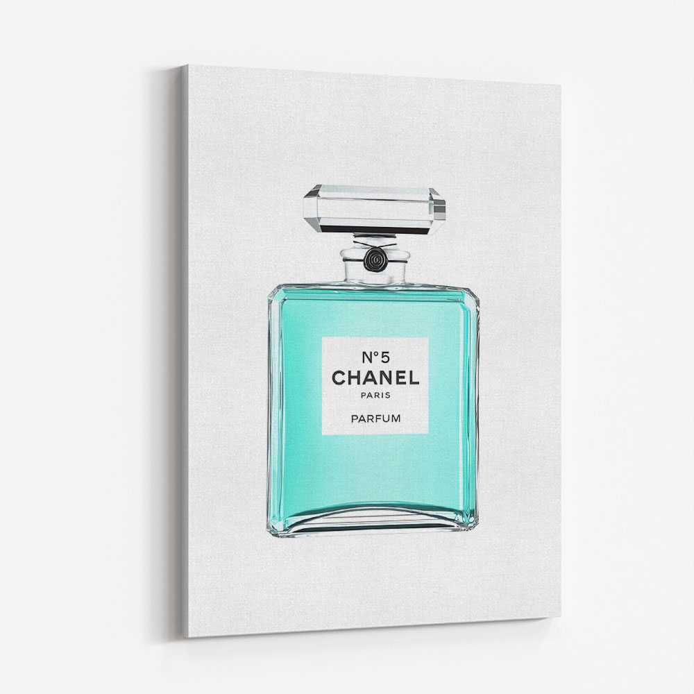 Chanel No 5 Aquamarine Perfume Bottle Wall Art